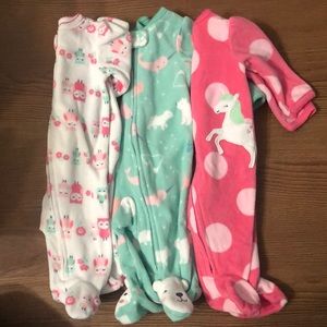 Carters Baby Girl Newborn Fleece Sleepers